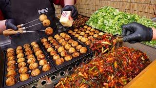 Amazing! Japanese-style Special Takoyaki with various toppings. / Korean Street Food