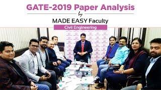 GATE 2019 Paper Analysis by MADE EASY Faculty | Civil Engineering