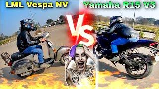 LML Vespa Vs R15 v3 - Top End Race |