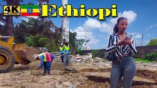 በፍጥነት ፈርሶ አየተሰራ ያለው ከደብረወርቅ ስታዲየም መንገድ | Addis Ababa Walking Tour  [4K] Tourist attractiveness