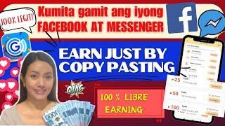 KUMITA GAMIT ANG FACEBOOK AT MESSENGER APP | COPY AND PASTING LANG SOBRANG DALI | VIA GCASH PAYOUT