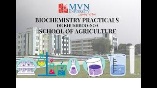 BIOCHEMISTRY PRACTICALS II   DR KHUSHBOO SINGH II   SCHOOL OF AGRICULTURE