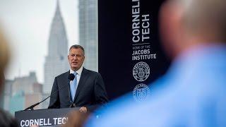 Mayor de Blasio Attends Groundbreaking Ceremony for Cornell Tech Campus