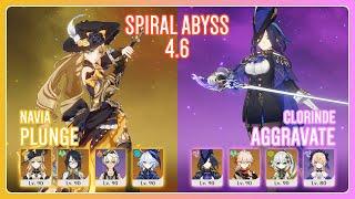 C0 Navia Plunge & C0 Clorinde Aggravate | Spiral Abyss 4.6 | Genshin Impact