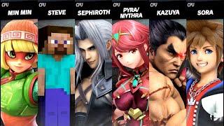 Min Min VS Steve VS Sephiroth VS Pyra/Mythra VS Kazuya VS Sora Fighter Pass 2 Battle Smash Ultimate