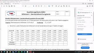 Qualitätsregelkarte Mittelwert Standardabweichung