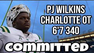 Charlotte OL PJ Wilkins Transfers To Ole Miss // 62.3 In Run Blocking Snaps In 2024