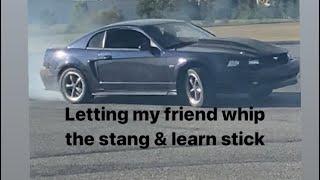 Letting a friend I met from TikTok swing the stang…roasting tires