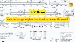 How to Change Higher diameter steel to Lower diameter in RCC Beam | Part -1 #rcc #vimutti_coe