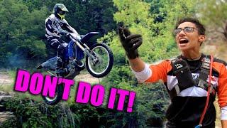 SKETCHY NEW DIRT BIKER PRANK - HE SENT IT!