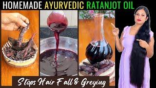 The Most Potent Hair Growth Oil | Delays Hair Greying Increases HAIR MELANIN | DIY Ratanjot Oil