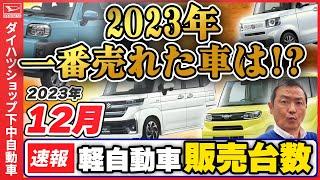 【軽自動車販売台数の確報2023.12月】軽自動車販売12月確報と年間販売台数ランキングの発表です。ダイハツ工業の生産停止の影響が出だしております。