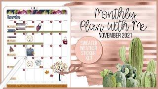 Monthly Plan With Me | November 2021 | Digital Planner | iPad & Goodnotes 5 |