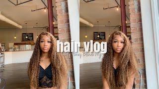 Hair Vlog 002: Curly Honey Blonde Highlight Wig Install | Beauty Forever Hair
