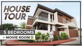 House Tour 14 ||  Beautifully Designed Corner House in Greenwoods Cainta | 5 Bedrooms and Movie Room