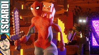 SPIDERPAPU escapa de MINECRAFT [ Fandub Español ]