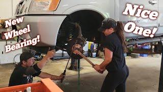 Workin With The Wife! She Helps Change a Wheel Bearing On a 2013 Nissan Titan!