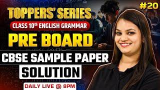 CBSE Sample Paper Solution | Class 10 English Grammar | Toppers' Series | Nidhi Ma'am