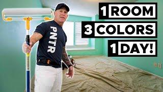 DIY Paint a Room 3 Colors in ONE DAY