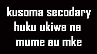 KUSOMA SECONDARY UKIWA NA MUME AU MKE (UMEOA), SHK, MBWANA ABDI.