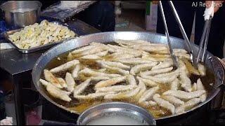 Sailfish tempura 東港旗魚黑輪 made of sailfish paste / Pingtung Donggang Fishing Market, Taiwan