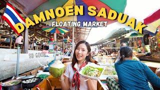 Thailand  Food adventure on the BOAT! Touristy Market worth visiting? Floating Market