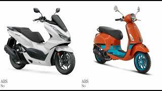 Honda PCX 150 vs Piaggio Vespa Primavera 150 Test specification comparison