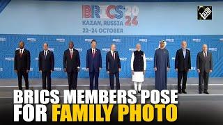 Brics leaders pose for family photo at Summit venue in Kazan