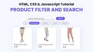 Product Filter and Search Using Javascript | With Free Source Code