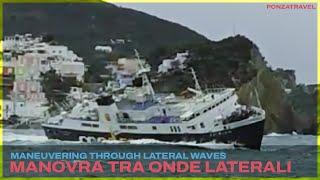 Ship Quirino challenges the east wind in the port of Ponza