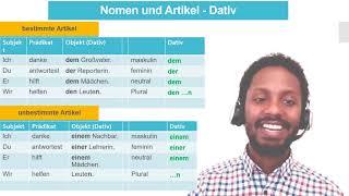 A1: Lektion 16 - Nomen und Artikel - Dativ በአማርኛ / deutsch auf amharisch