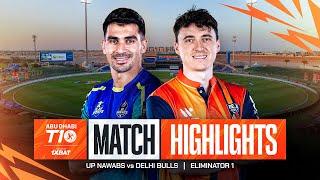 2024 Abu Dhabi T10 I Eliminator 1 Highlights: UP Nawabs vs Delhi Bulls | Season 8