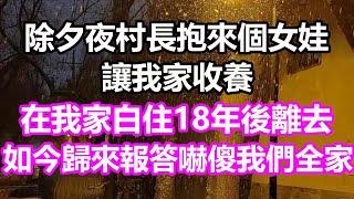 除夕夜村長抱來個女娃，讓我家收養，在我家白住18年離去，如今歸來報答嚇傻我們全家#淺談人生#民間故事#孝顺#儿女#讀書#養生#深夜淺讀#情感故事#房产#晚年哲理#中老年心語#養老#真實故事#兒女的故事