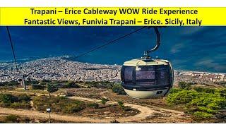 Trapani - Erice Cableway. Beautiful Sicily, Italy Gondola Car Ride - Fantastic Views !