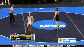 Ian Miller KSU VS Derek St  John IOWA 2014 NCAA CON SF