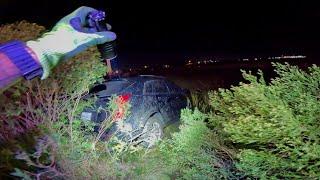 It Was a Long Night! - BMW Crash & a Cadillac Runs Into the Marsh!