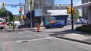 Tesla Owner Breaks Window to Escape Before Vehicle Catches Fire in Vancouver