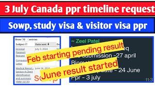 3 July Canada ppr timeline | Today's ppr request timeline canada | Latest Canada PPR part -1