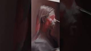 Dramatic Portrait Painting In Reds.