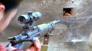 女狙擊手展現絕世槍法，800米外一槍擊斃躲在炮樓里的日軍守衛！
