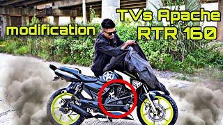 TVs Apache rtr 160 stunt modification || golla || bike stunt || bike modification