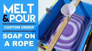 Melt and Pour, Soap on a rope, funnel pour method, swirls