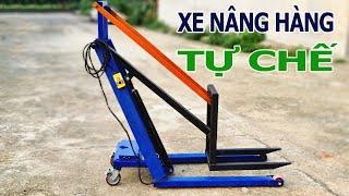 Tự Chế Xe Nâng Hàng Ben Thủy Lực Điện Cho Nhà Xưởng