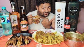 Iconiq White WhiskeyDrink With Chicken Feet Curry & Fry ll #alcoholmukbang #mukbang #eating #food