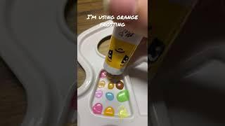 Using Moriah Elizabeth’s paint set to paint a clay piece of cake! #moriahelizabeth
