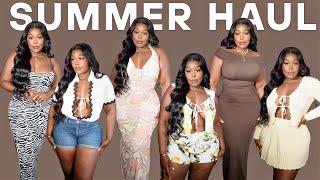 AFFORDABLE  SUMMER CURVY/THICK TRY-ON HAUL! H&M, OLD NAVY, MARSHALLS, TJMAXX RAINBOWSHOPS, PRIMARK