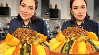 الكسكس المغربي بالخضر والتفاية  couscous 