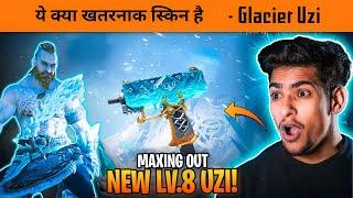 Unlimited Uzi Crate Opening Glitch in BGMI - Maxing out New Lv 8 Glacier Uzi in BGMI -