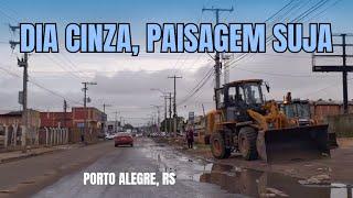 Chegando em Porto Alegre num dia cinzento, norte da cidade ainda com limpeza - 17/06/2024