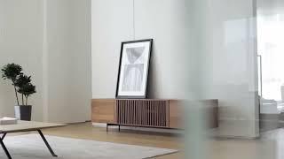 Mid-Century Modern Slatted TV Stand: Minimalist Elegance | POVISON